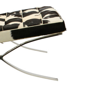 Barcelona chair Barcelona Chair Koeienhuid Schwarz/Crème