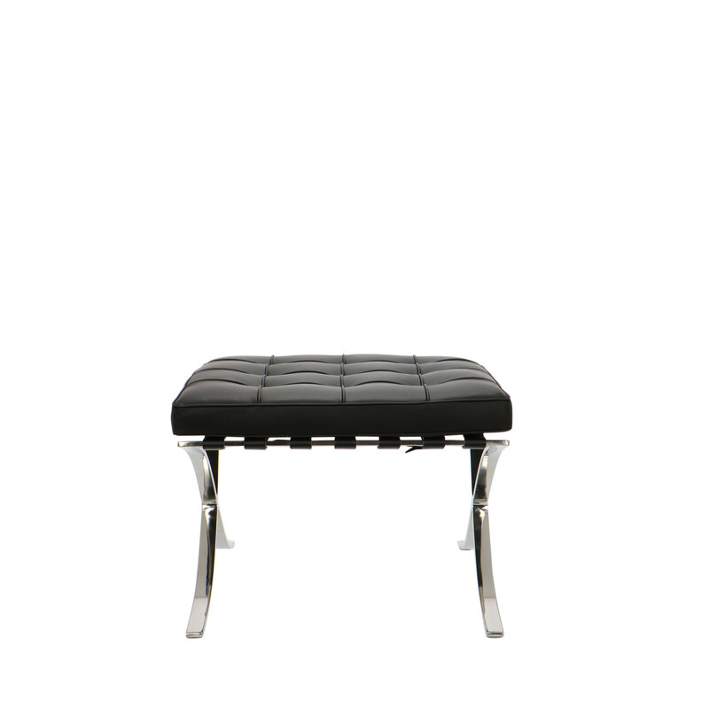 Chaise Barcelona Ottoman Premium Noir Barcelona chair Chaise Barcelona Ottoman Premium Noir