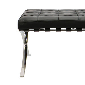 Chaise Barcelona Ottoman Premium Noir Barcelona chair Chaise Barcelona Ottoman Premium Noir