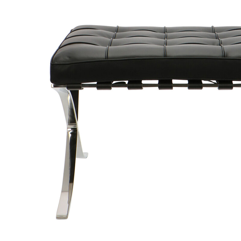 Chaise Barcelona Ottoman Premium Noir Barcelona chair Chaise Barcelona Ottoman Premium Noir