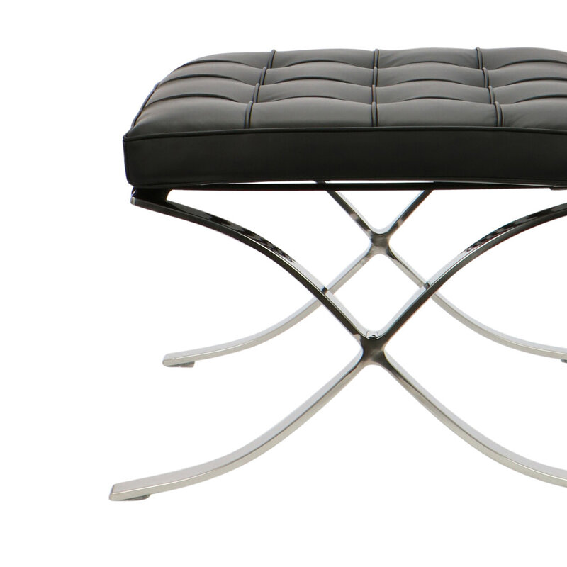 Barcelona chair Barcelona Chair Ottoman Premium Svart