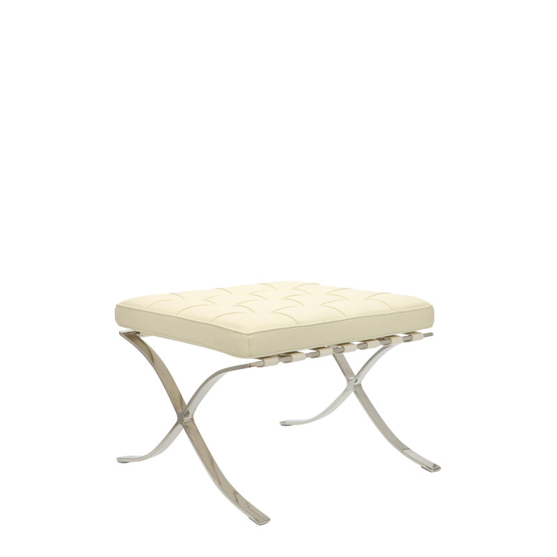 Barcelona chair Barcelona Chair Ottoman Premium Crème