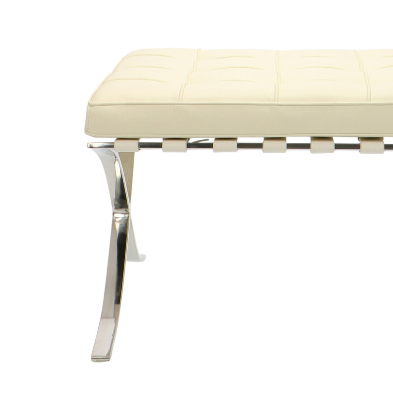 Barcelona chair Barcelona Chair Ottoman Premium Crème