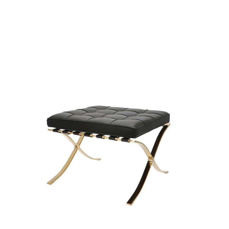 Barcelona chair Barcelona Chair Ottoman Premium Gold Edition Black