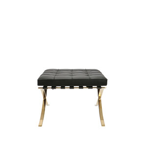 Chaise Barcelona Ottoman Premium Gold Edition Noir Barcelona chair Chaise Barcelona Ottoman Premium Gold Edition Noir