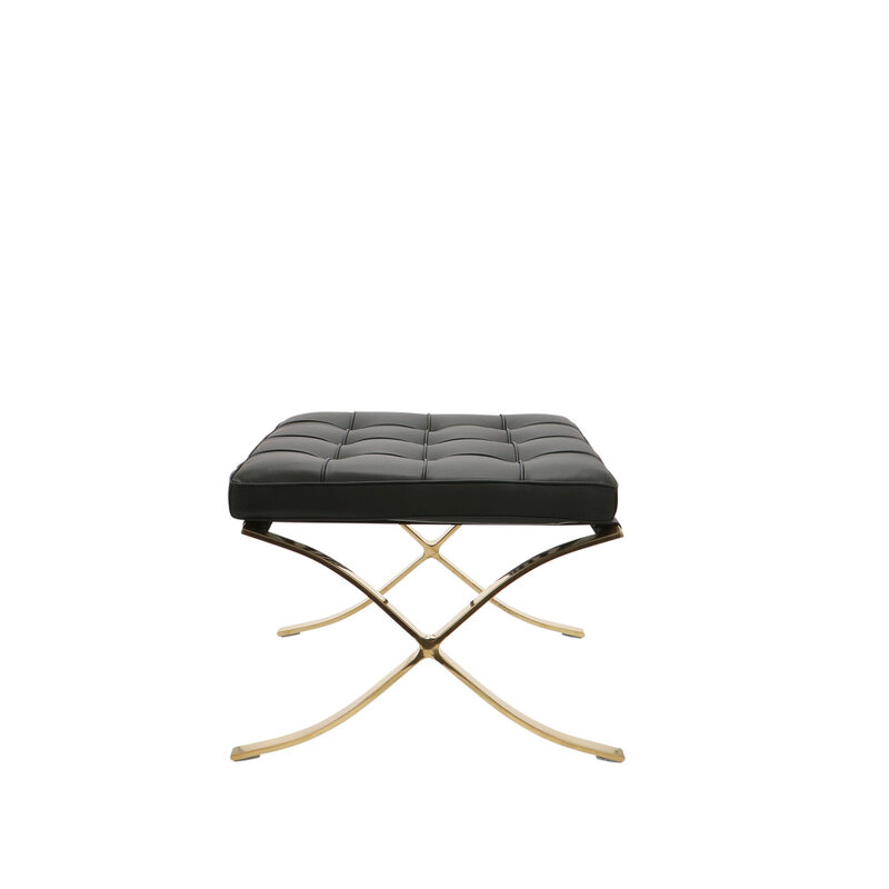 Barcelona chair Barcelona Chair Ottoman Premium Gold Edition Black