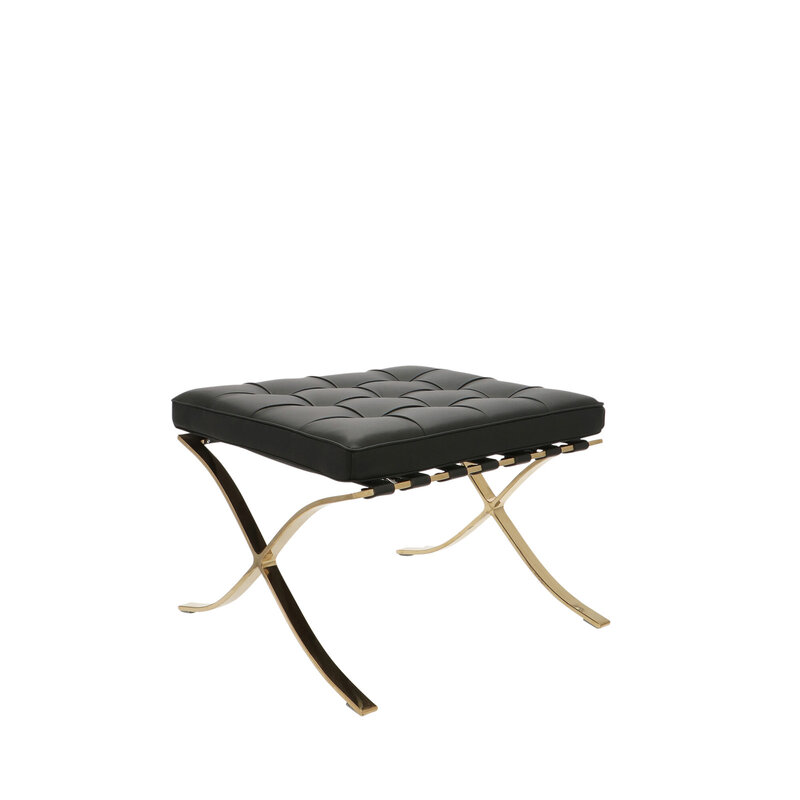 Barcelona chair Barcelona Chair Ottoman Premium Gold Edition Black