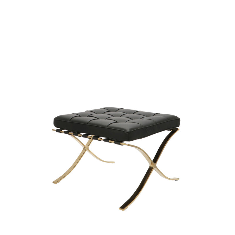 Chaise Barcelona Ottoman Premium Gold Edition Noir Barcelona chair Chaise Barcelona Ottoman Premium Gold Edition Noir