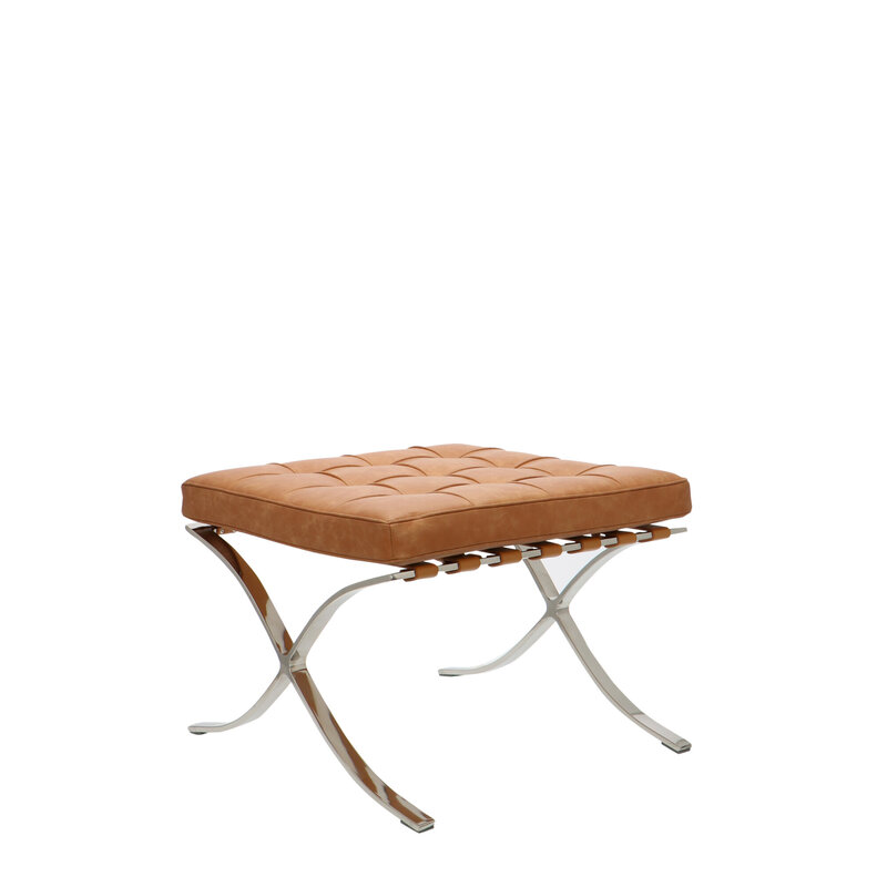 Barcelona chair Chaise Barcelona Ottoman Premium Vintage Cognac