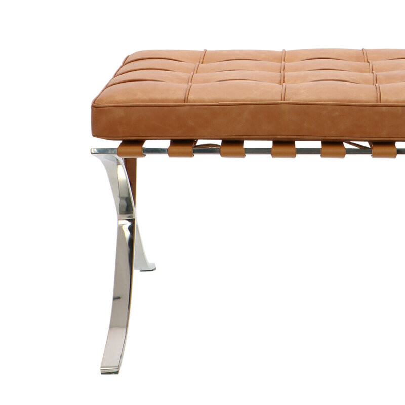 Barcelona chair Barcelona Chair Ottoman Premium Vintage Cognac