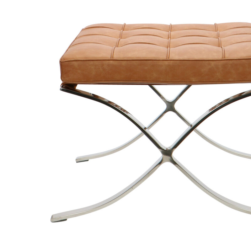 Barcelona chair Chaise Barcelona Ottoman Premium Vintage Cognac