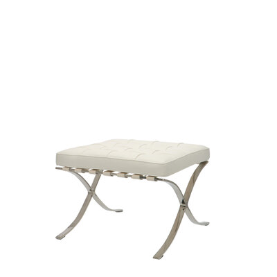 Barcelona Chair Ottoman Premium White