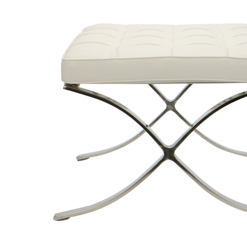 Barcelona Chair Ottoman Premium Vit Barcelona chair Barcelona Chair Ottoman Premium Vit