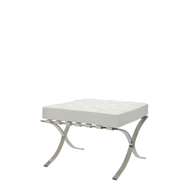 Barcelona Chair Ottoman White