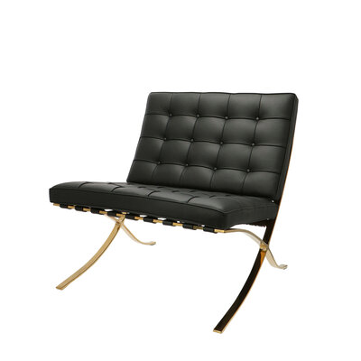 Barcelona chair Chaise Barcelona Premium Gold Edition Noir Chaise Barcelona Premium Gold Edition Noir