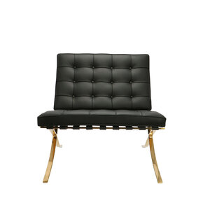 Barcelona chair Barcelona Chair Premium Gold Edition Black