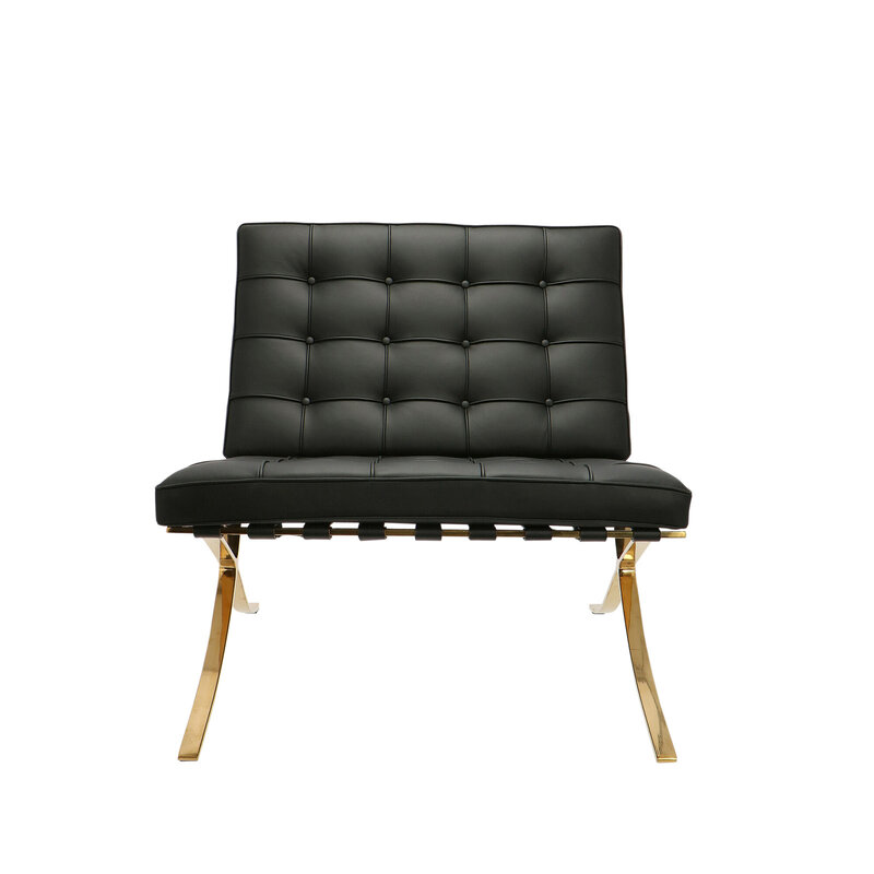 Barcelona chair Chaise Barcelona Premium Gold Edition Noir
