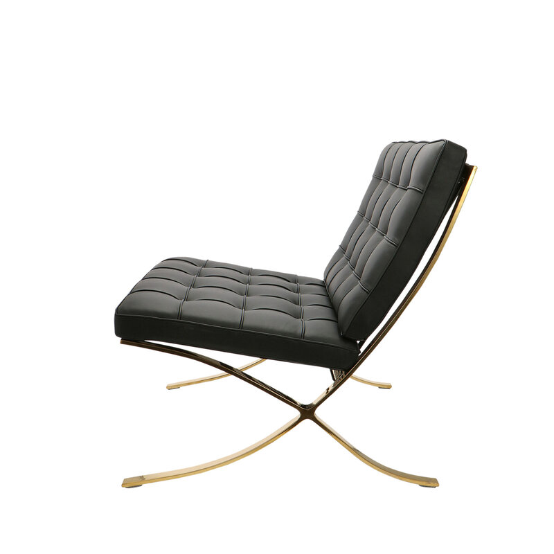 Barcelona chair Barcelona Chair Premium Gold Edition Black