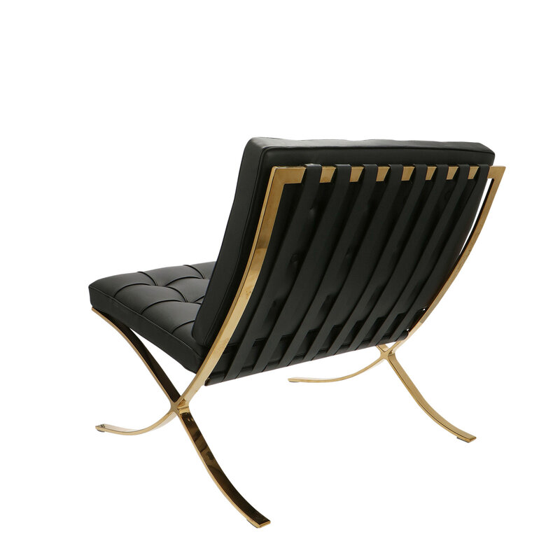 Barcelona chair Chaise Barcelona Premium Gold Edition Noir