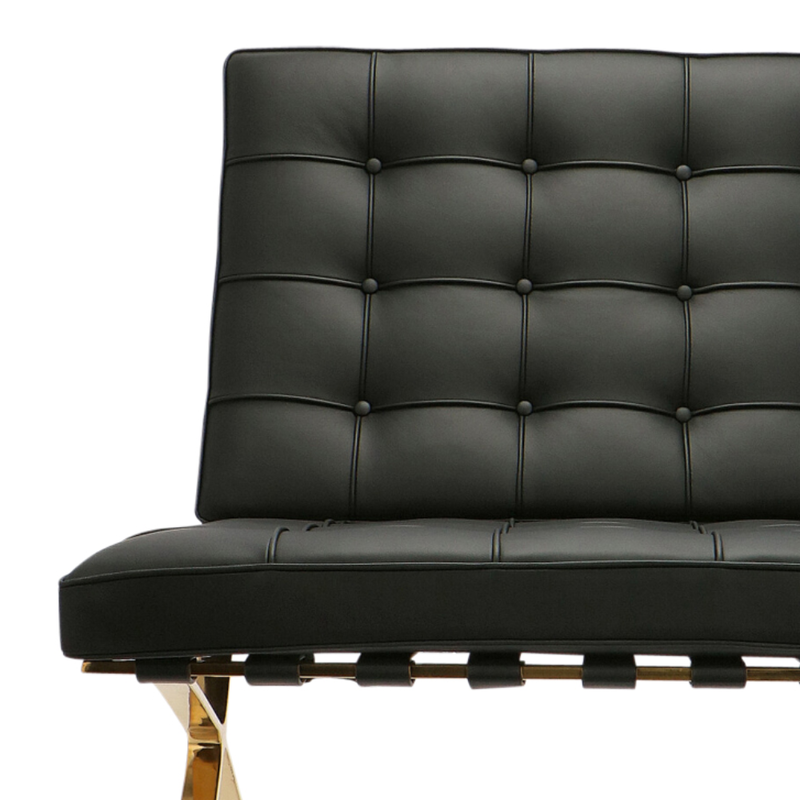 Barcelona chair Barcelona Chair Premium Gold Edition Black