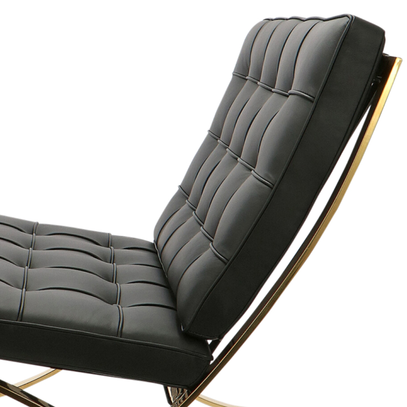 Barcelona chair Barcelona Chair Premium Gold Edition Black