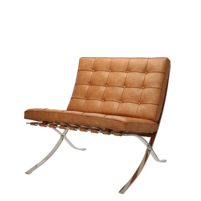 Barcelona chair Chaise Barcelona Premium Vintage Cognac Chaise Barcelona Premium Vintage Cognac