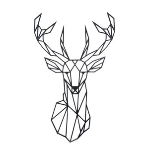 Cerf Géométrique | MDF | Zwart XL POPfurniture Cerf Géométrique | MDF | Zwart XL