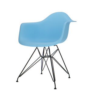 POPfurniture POP Stuhl DAR Schwarzes Untergestell Blau
