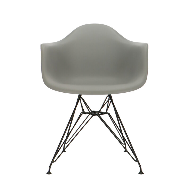 POPfurniture Chaise POP DAR Pieds Noirs Gris