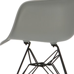 POPfurniture Chaise POP DAR Pieds Noirs Gris