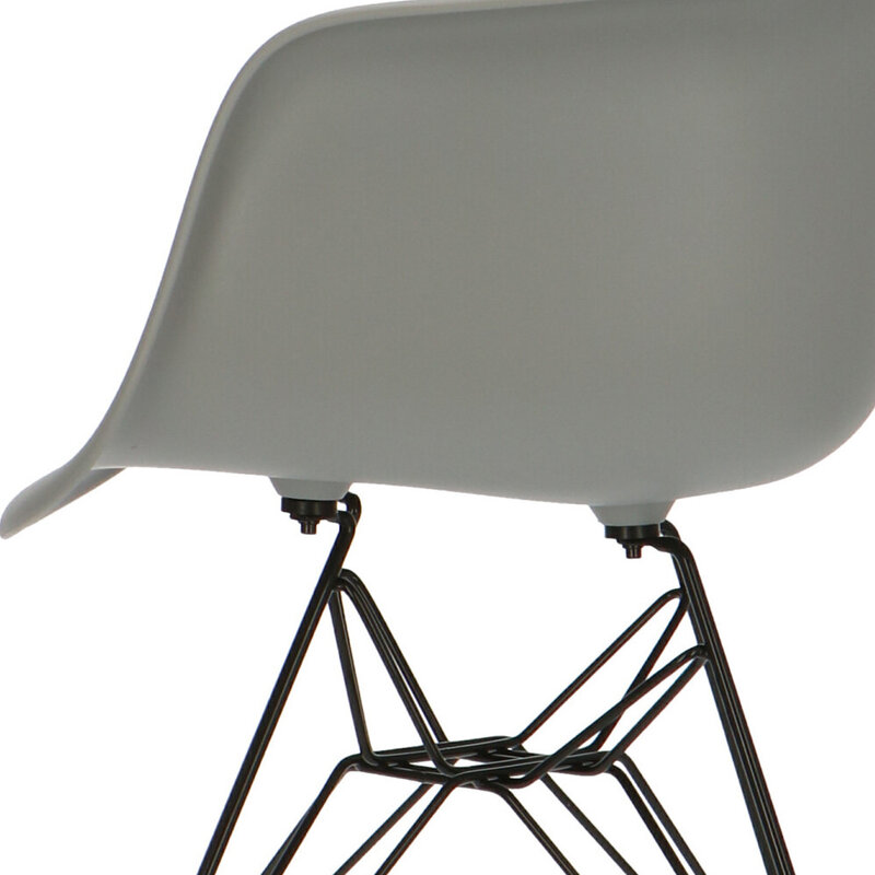 POPfurniture Chaise POP DAR Pieds Noirs Gris