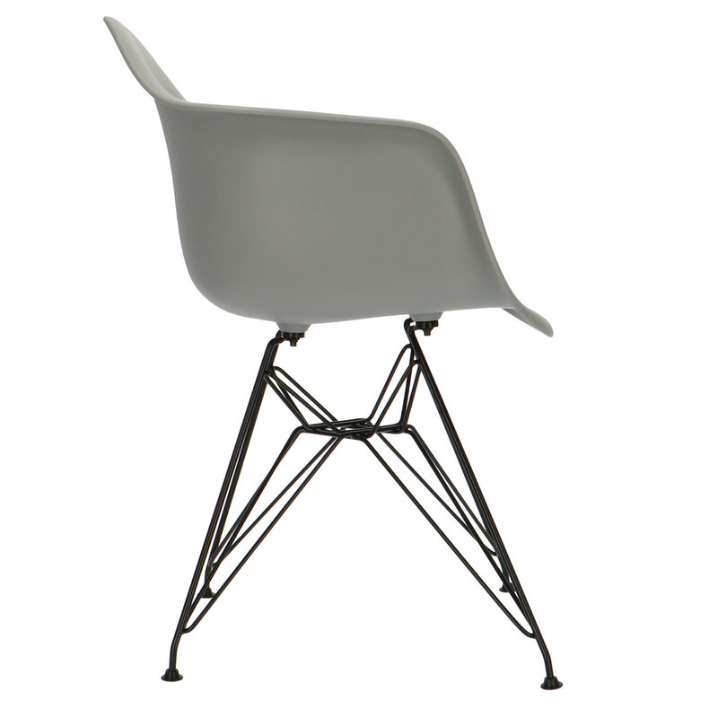 POPfurniture Chaise POP DAR Pieds Noirs Gris