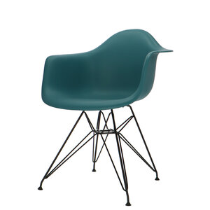 POPfurniture POP Stuhl DAR Schwarzes Untergestell Petrolblau