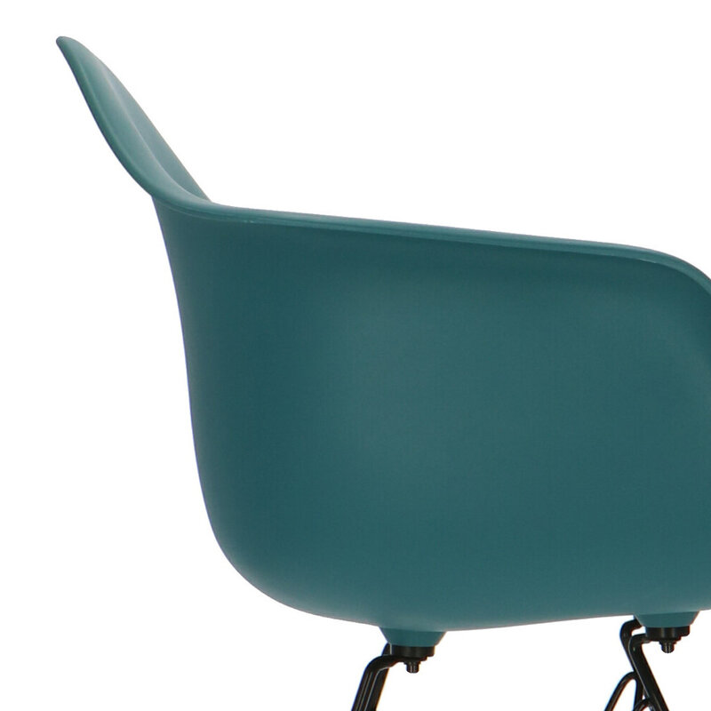 POPfurniture Chaise POP DAR Pieds Noirs Bleu Petrole