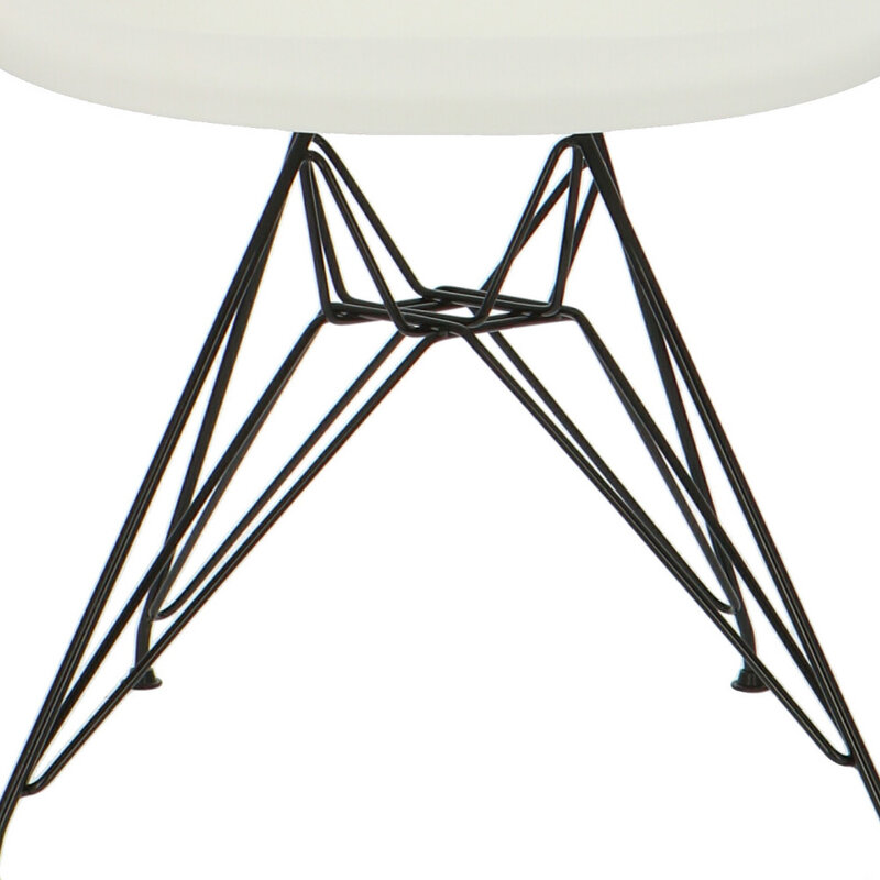 POPfurniture Chaise POP DAR Pieds Noirs Blanc