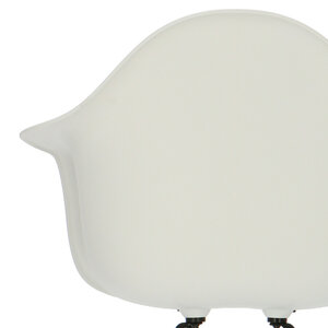 POPfurniture Chaise POP DAR Pieds Noirs Blanc