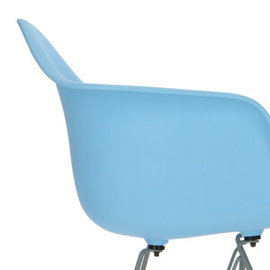 POPfurniture POP Stuhl DAR Graues Untergestell Blau
