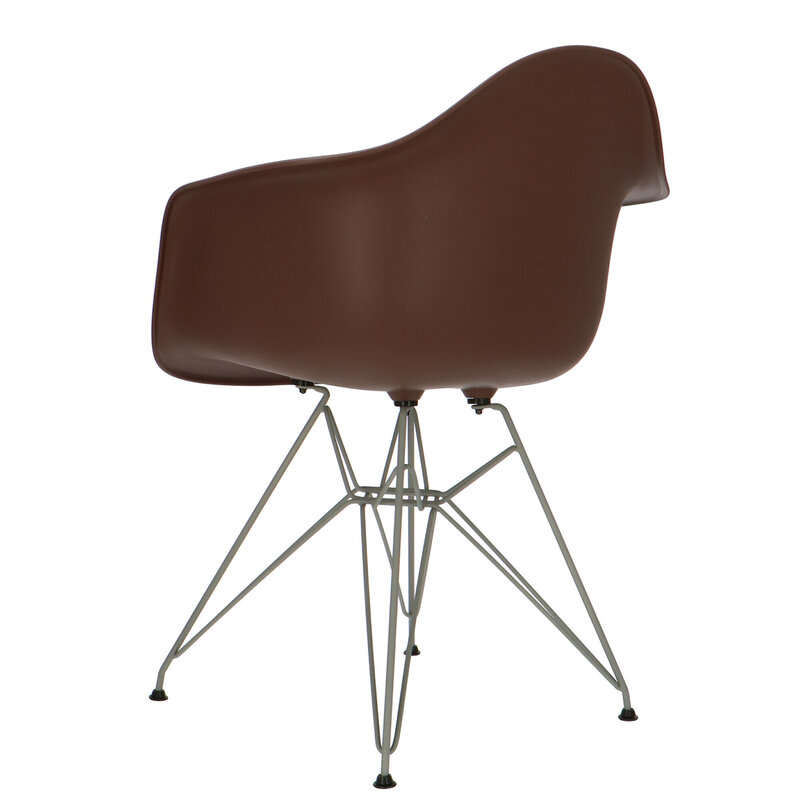 POPfurniture Chaise POP DAR Pieds Gris Brun