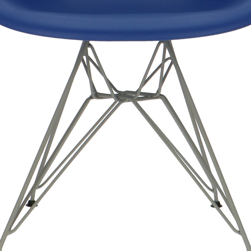 POPfurniture Chaise POP DAR Pieds Gris Bleu Foncé