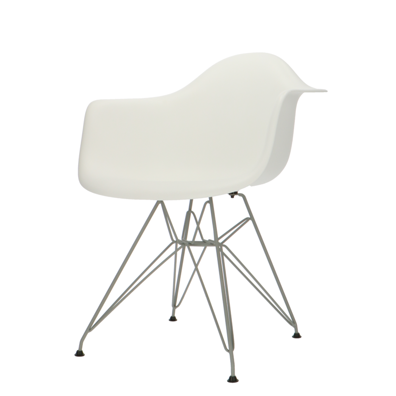 POPfurniture POP Chair DAR Grey Base White