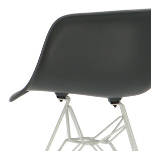 POPfurniture Chaise POP DAR Pieds Blancs Anthracite