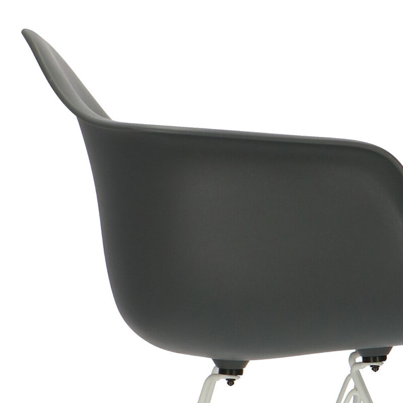 POPfurniture Chaise POP DAR Pieds Blancs Anthracite