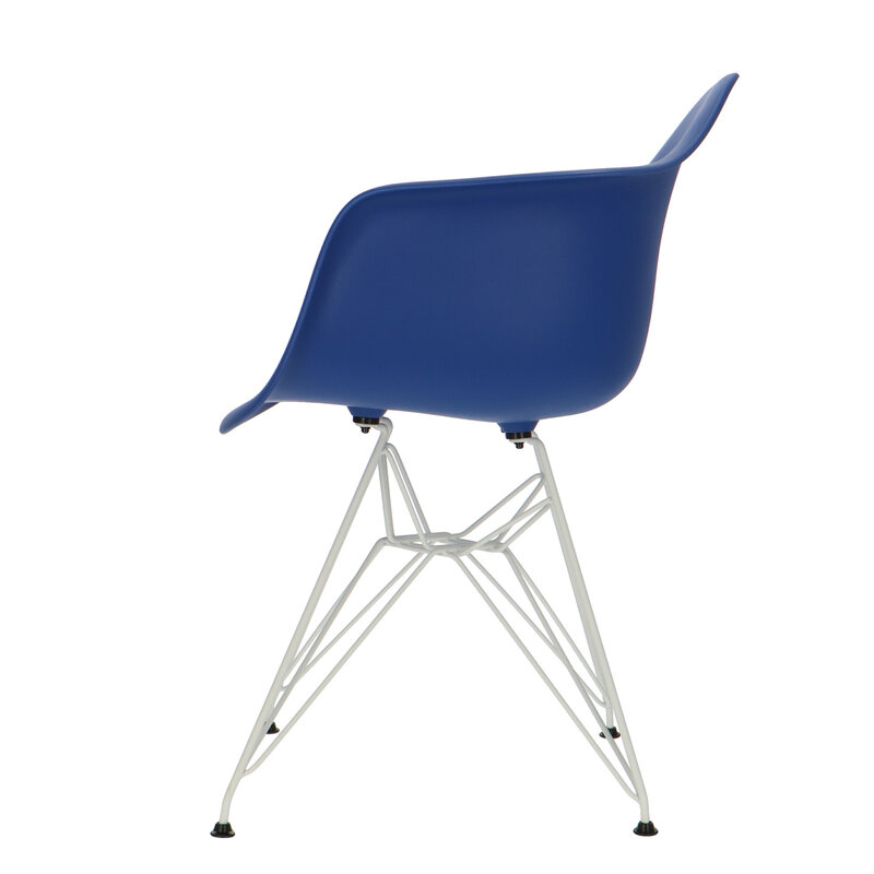 POPfurniture Chaise POP DAR Pieds Blancs Bleu Foncé