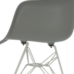 POPfurniture POP Stuhl DAR Weißes Untergestell Grau