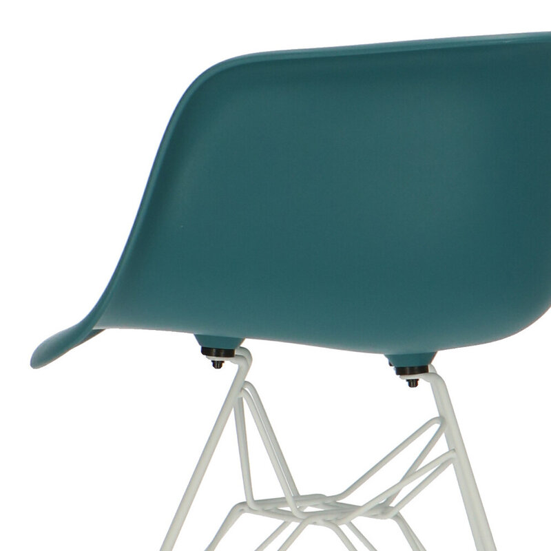 POPfurniture Chaise POP DAR Pieds Blancs Bleu Petrole