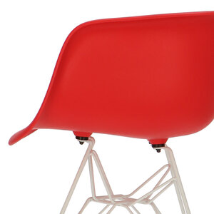 POPfurniture Chaise POP DAR Pieds Blancs Rouge