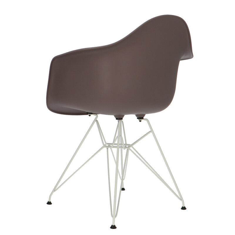 POPfurniture Chaise POP DAR Pieds Blancs Taupe