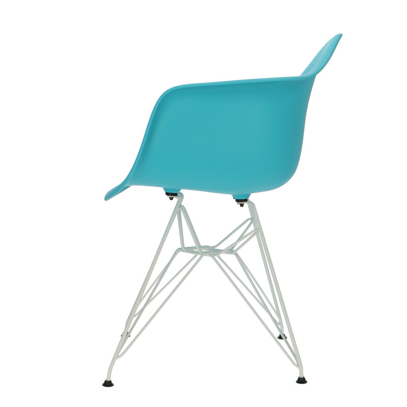 POPfurniture Chaise POP DAR Pieds Blancs Turquoise