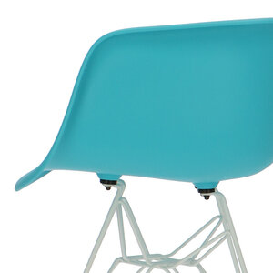 POPfurniture Chaise POP DAR Pieds Blancs Turquoise