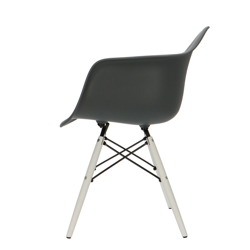 POPfurniture Chaise POP DAW Pieds Blancs Anthracite